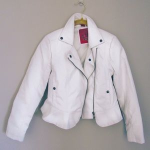 White faux leather jacket